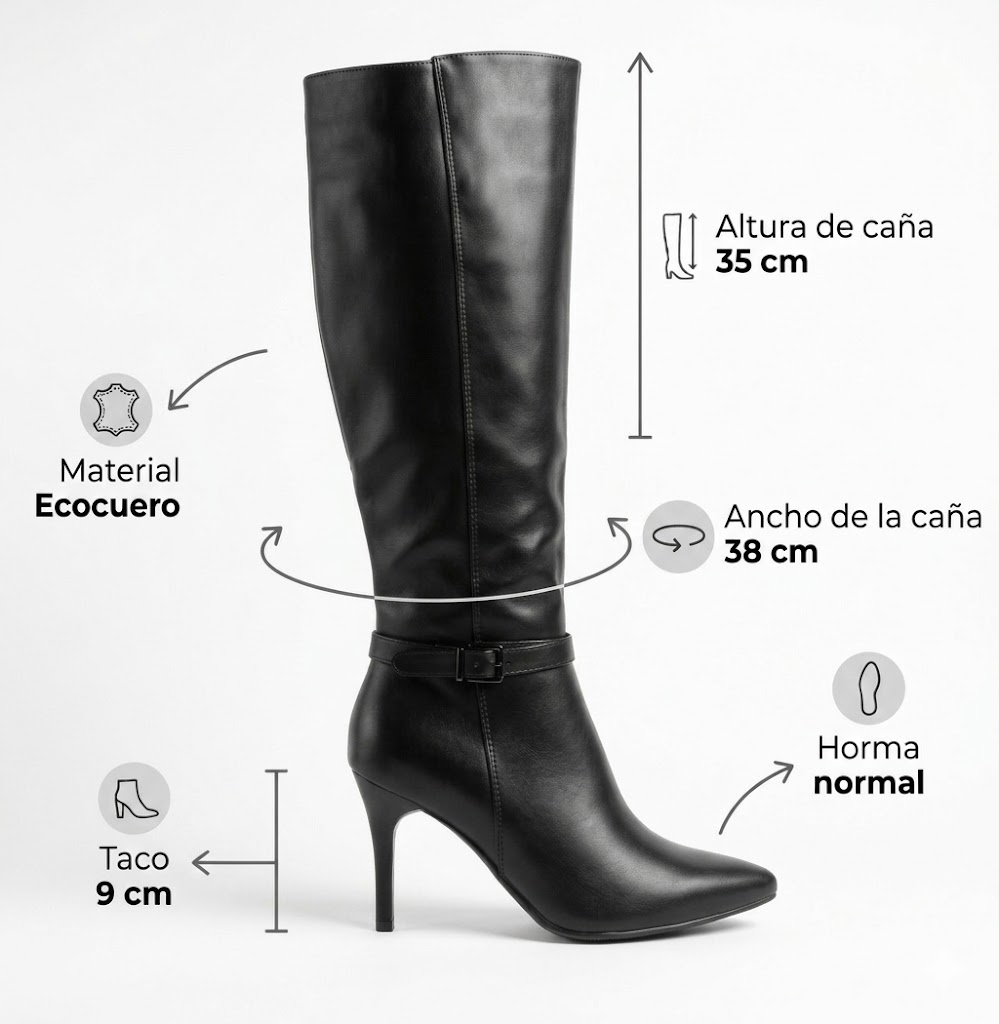BOTA MUJER ELEGANTE TACO AGUJA PG5341 - 6