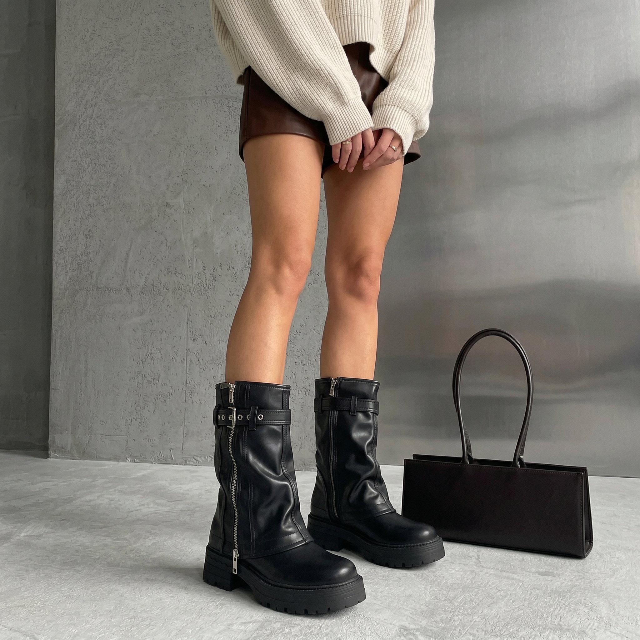 BOTA MUJER BIKER PLATAFORMA PG24280 - 6