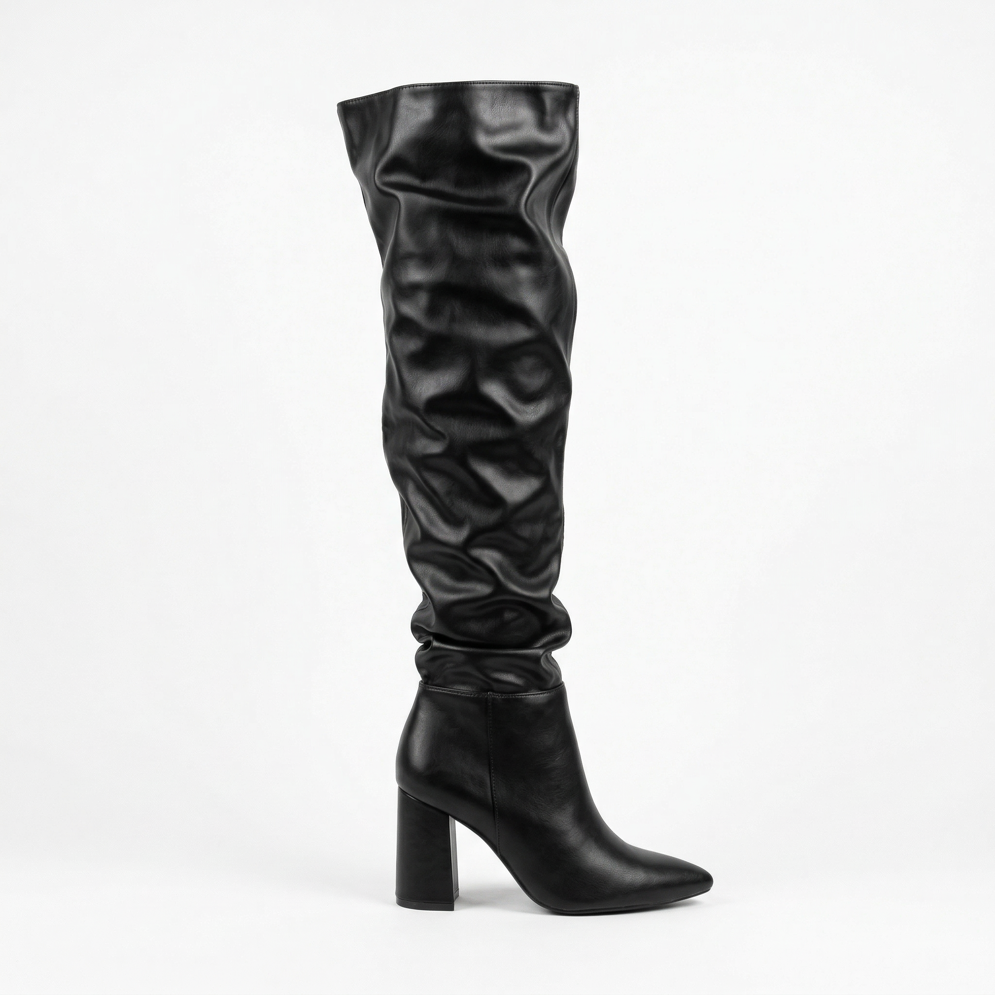 BOTA MUJER ALTA PUNTIAGUDA TACO CUADRADO PG5349 - 1