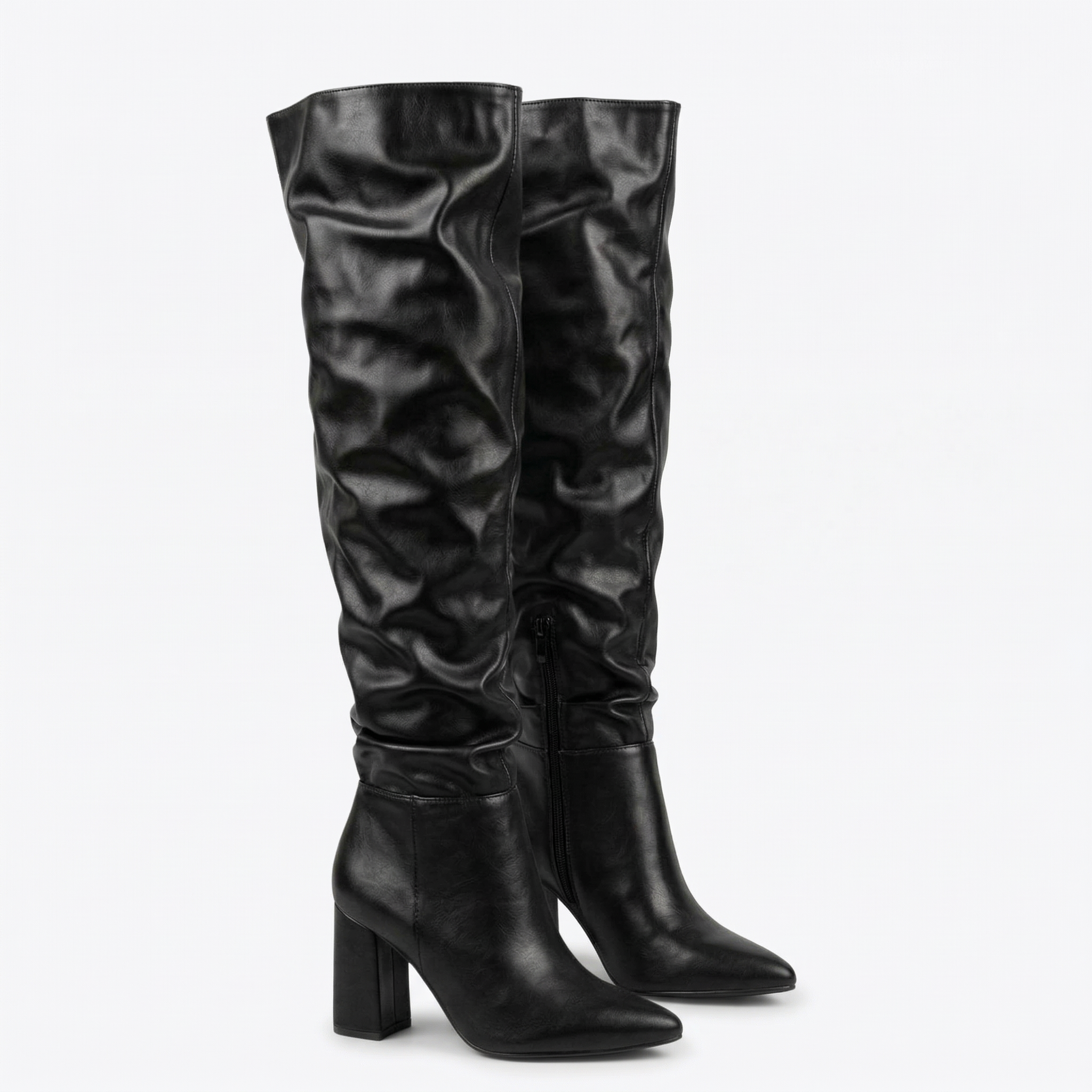 BOTA MUJER ALTA PUNTIAGUDA TACO CUADRADO PG5349 - 3