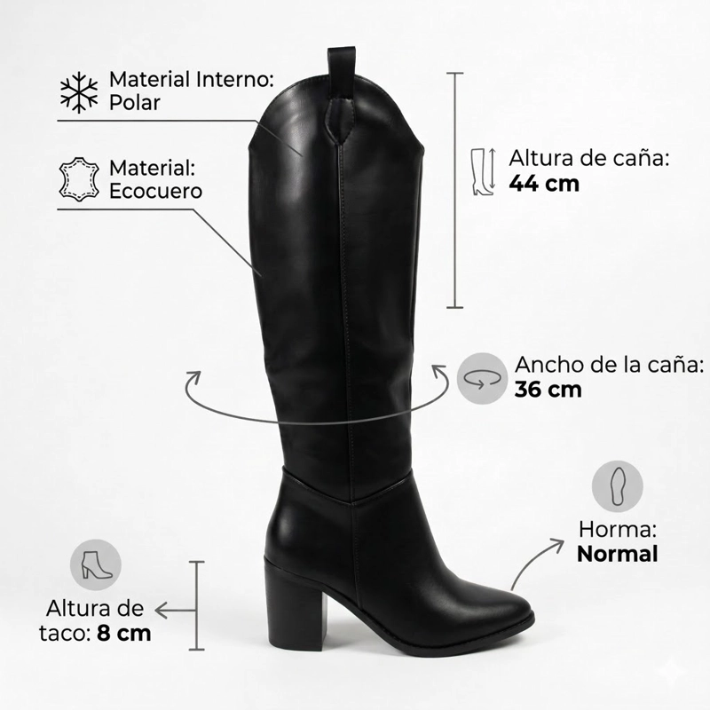 BOTA MUJER VAQUERA TACO CUADRADO 891 - 7