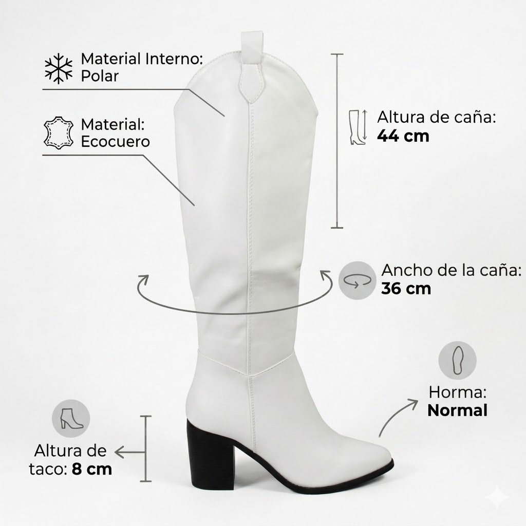 BOTA MUJER VAQUERA TACO CUADRADO 891 - 7