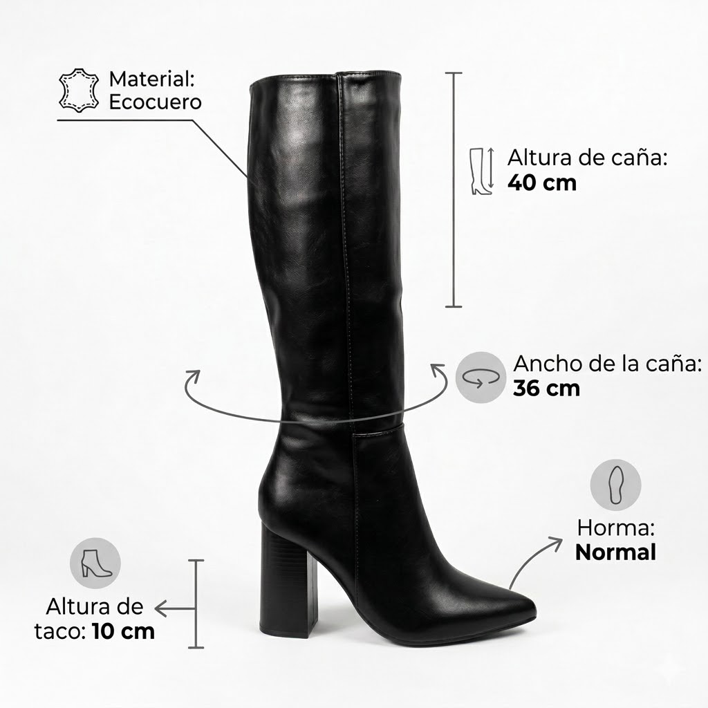 BOTA ELEGANTE CON CADENA HERIEL 2681 MUJER - 2