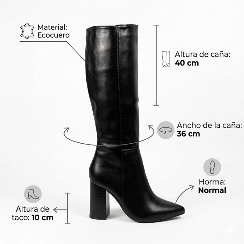 BOTA ELEGANTE CON CADENA HERIEL 2681 MUJER - 2