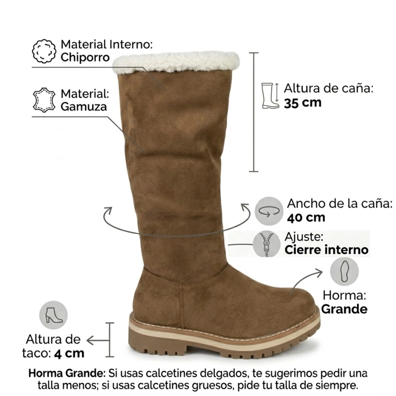 BOTA MUJER LARGA DE GAMUZA CHIPORRO  PG24319 - 2