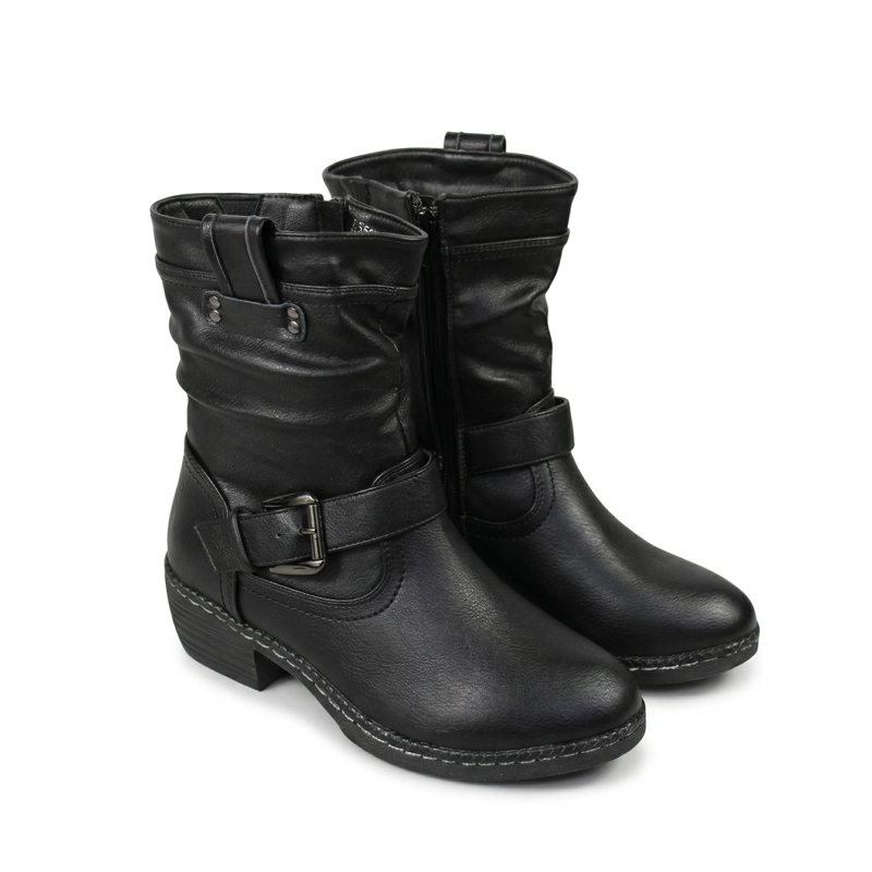 BOTIN MUJER BIKER TACO BAJO L3500-1 - 2