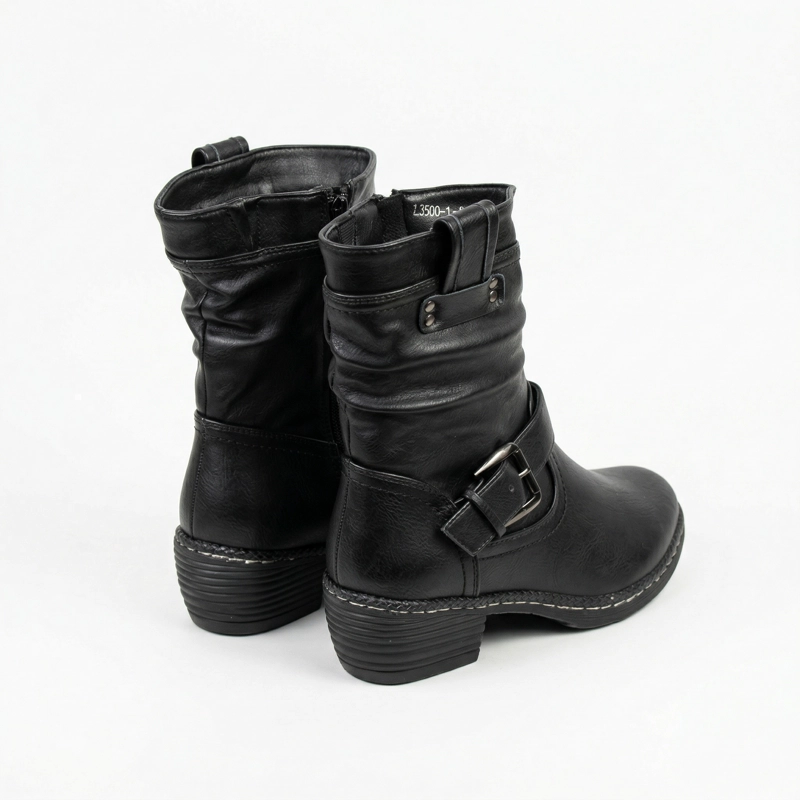 BOTIN MUJER BIKER TACO BAJO L3500-1 - 5