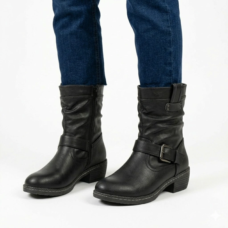 BOTIN MUJER BIKER TACO BAJO L3500-1 - 6