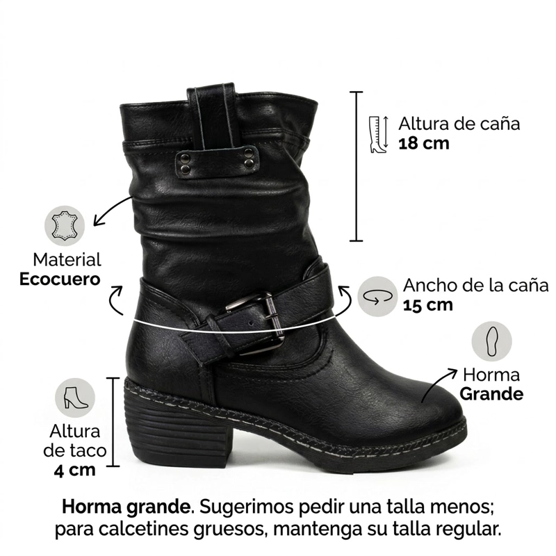 BOTIN MUJER BIKER TACO BAJO L3500-1 - 8