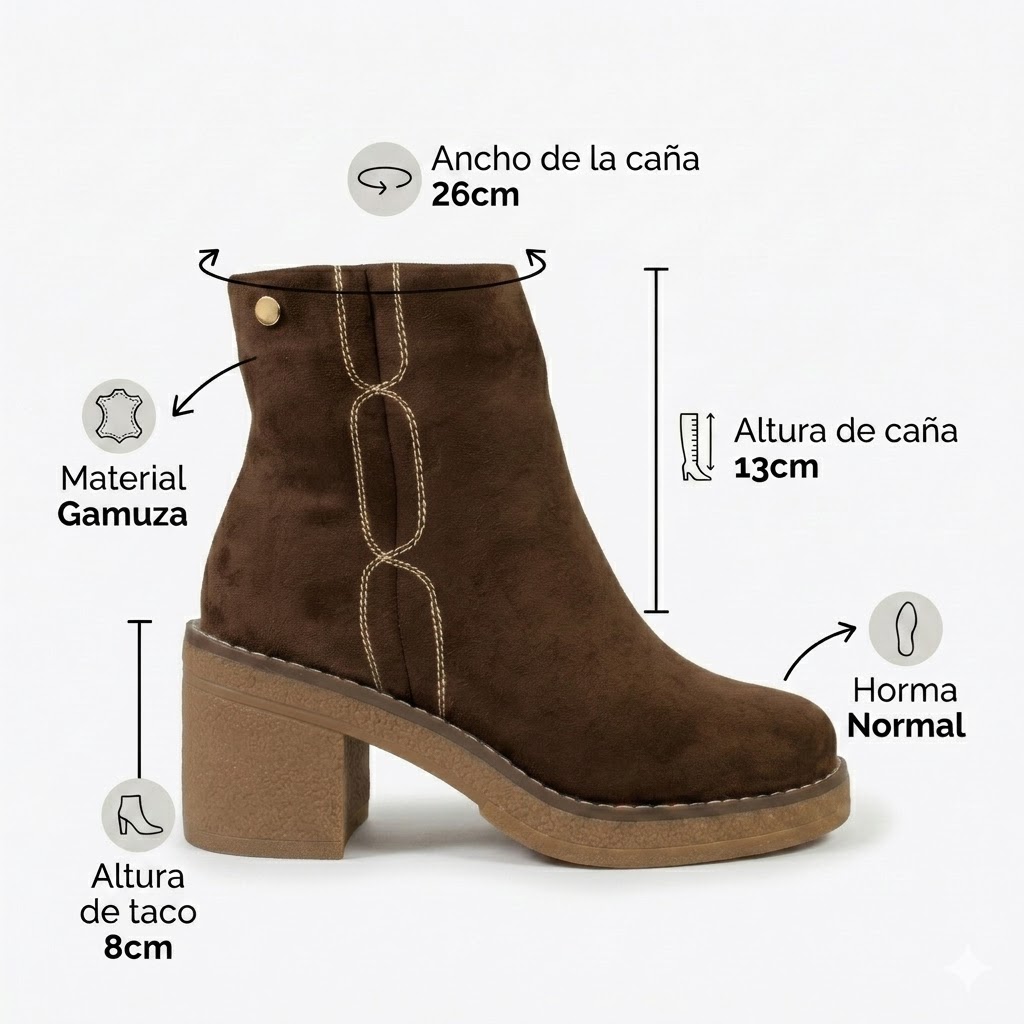 BOTIN MUJER PLATAFORMA TACO MEDIO L36 - 7