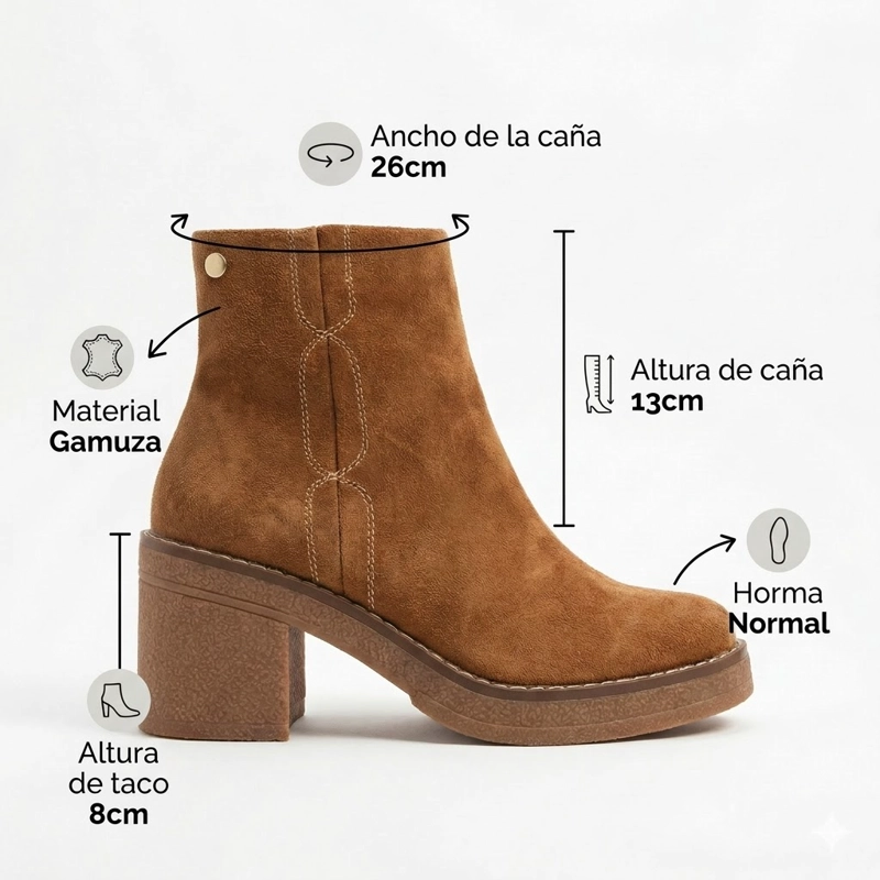 BOTIN MUJER PLATAFORMA TACO MEDIO L36 - 7