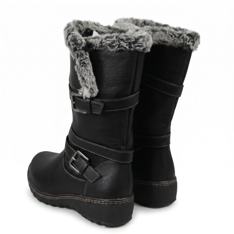 BOTA MUJER INVIERNO ECOCUERO DISEÑO HEBILLA - 5