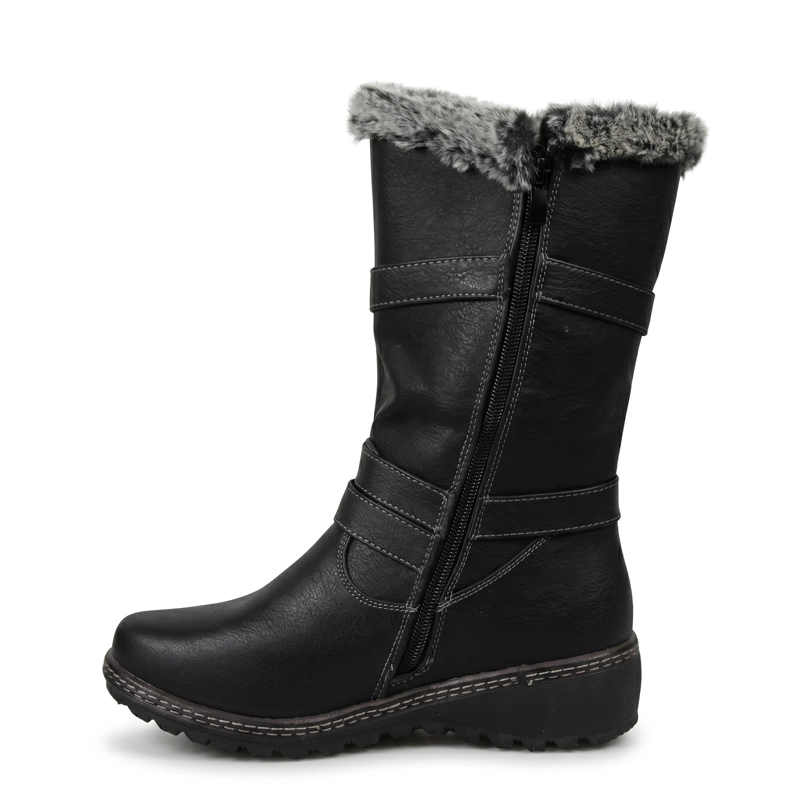 BOTA MUJER INVIERNO ECOCUERO DISEÑO HEBILLA - 6