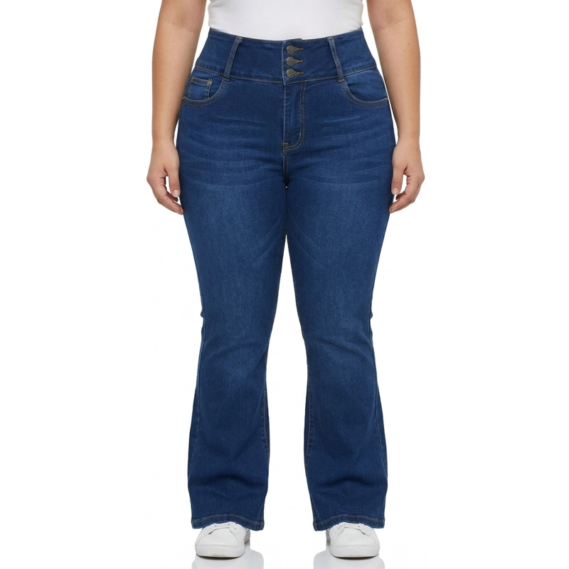 JEANS ELASTICADO FLARE PUSH UP EXTRA LINDA - 1