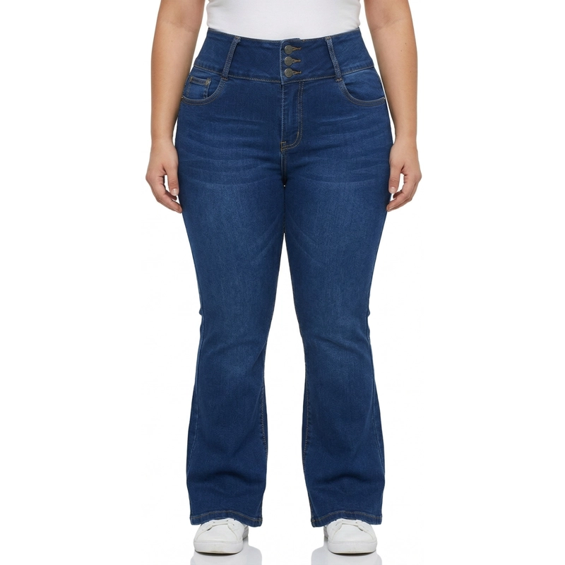 JEANS MUJER ELASTICADO FLARE PUSH UP EXTRA LINDA - 1