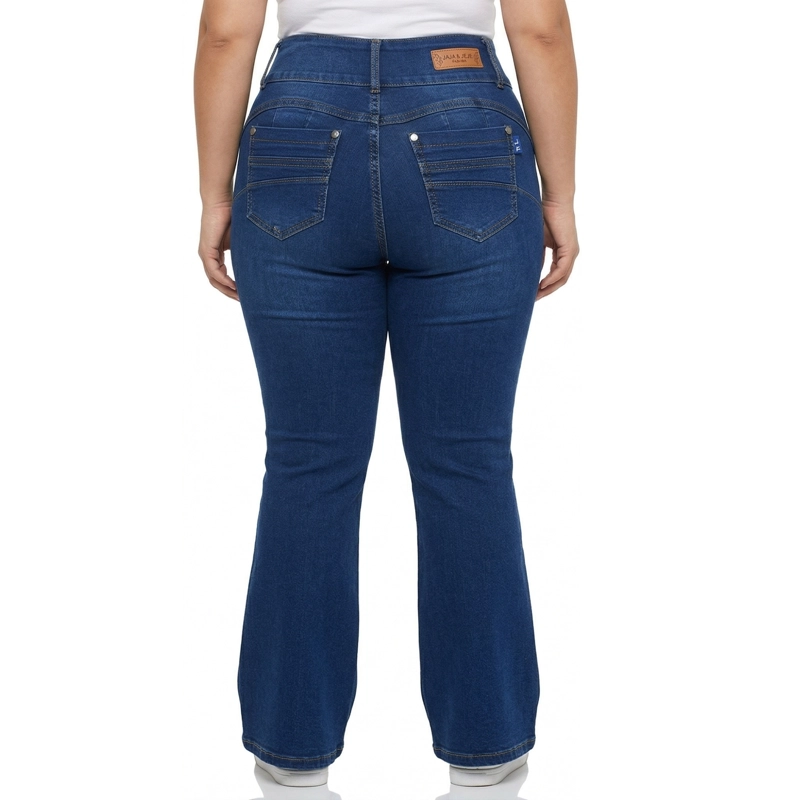 JEANS MUJER ELASTICADO FLARE PUSH UP EXTRA LINDA - 2