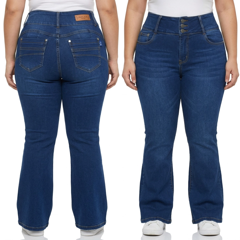 JEANS MUJER ELASTICADO FLARE PUSH UP EXTRA LINDA - 4