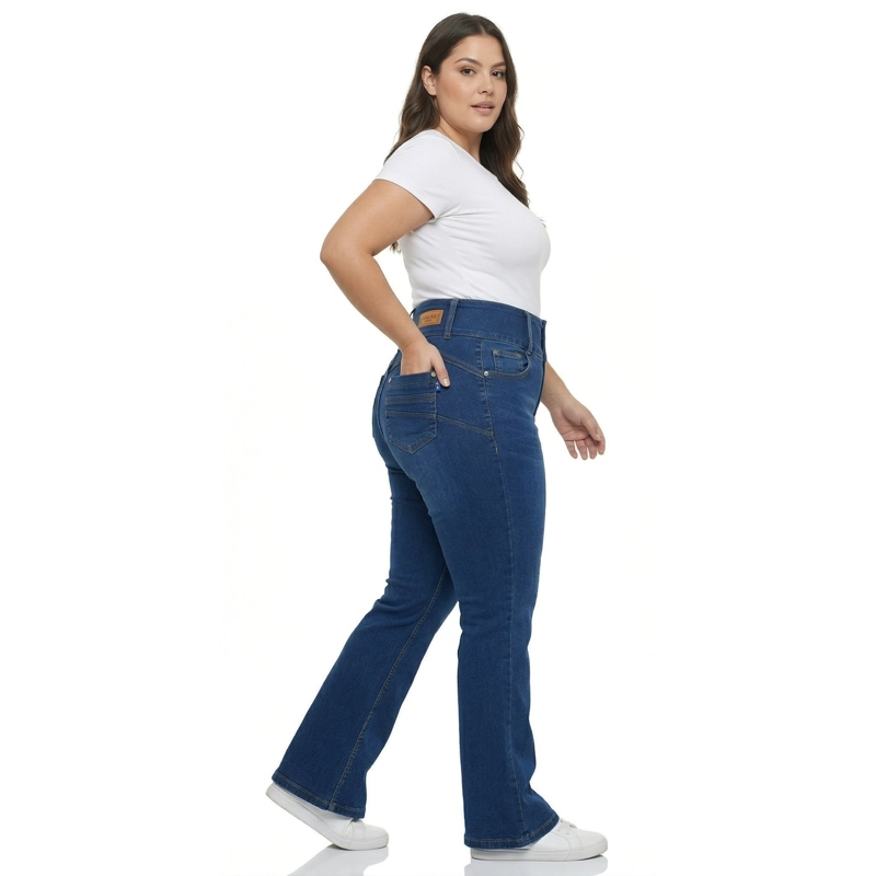 JEANS MUJER ELASTICADO FLARE PUSH UP EXTRA LINDA - 5