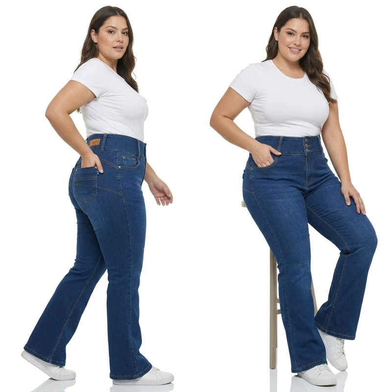 JEANS MUJER ELASTICADO FLARE PUSH UP EXTRA LINDA - 7