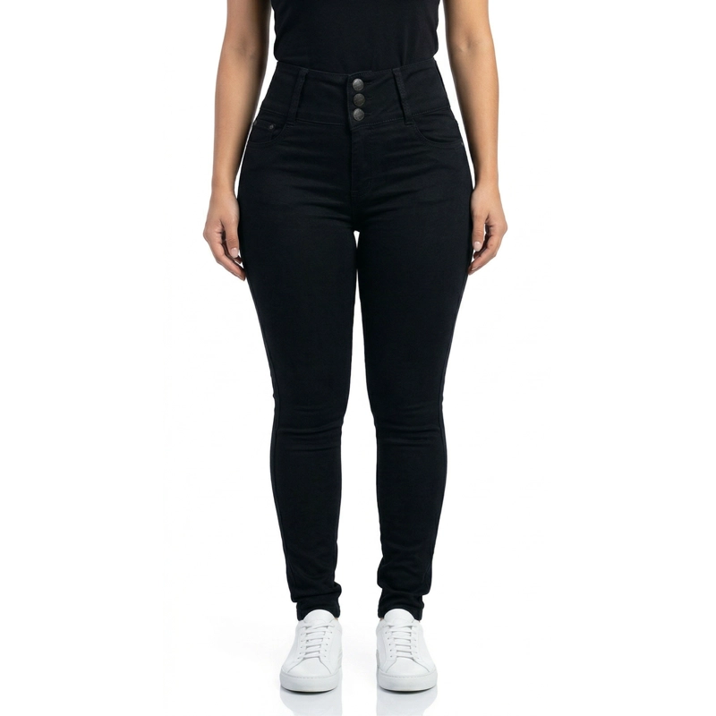 JEANS SKINNY TIRO ALTO PRETINA ALTA - 1