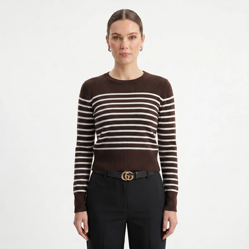 SWEATER RAYAS MUJER BASICO HILO - 1