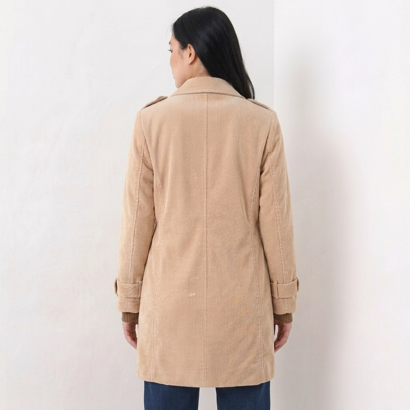ABRIGO TRENCH COTELE  CAMEL CON BOTONES - 6