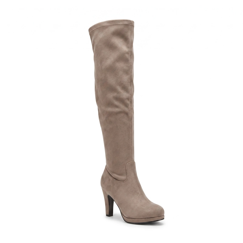 BOTA LARGA BUCANERA GAMUZA TACO ALTO PLATAFORMA - 4