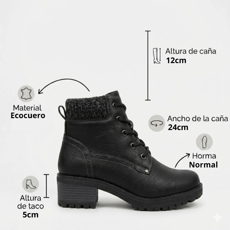BOTIN CORDONES SUELA TRACK DETALLE TEJIDO - 8