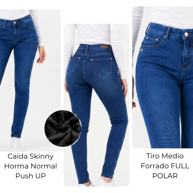 JEANS POLAR SKINNY TIRO ALTO FORRADO TE RMICO - 4