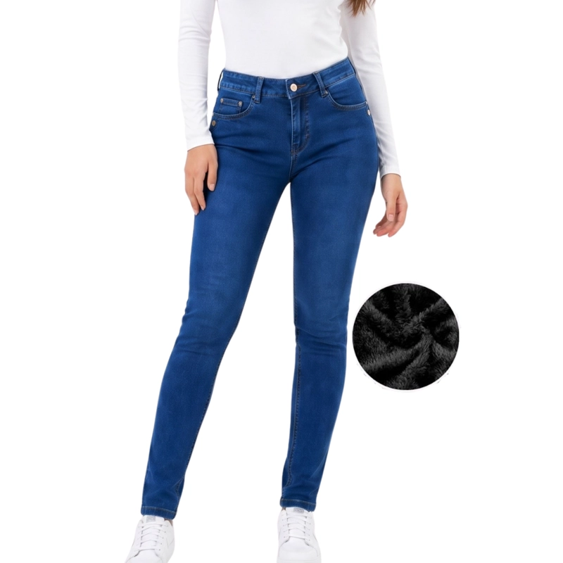JEANS POLAR SKINNY TIRO ALTO FORRADO TE RMICO - 6