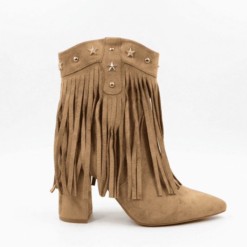 BOTIN VAQUERA CON FLECOS GAMUZA PG5332 - 1