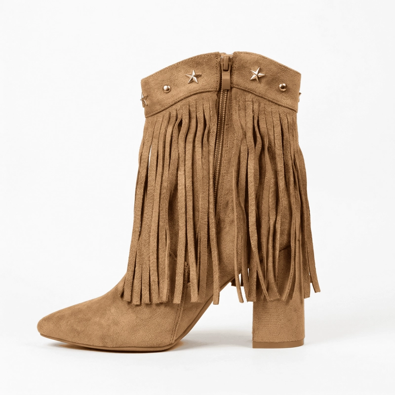 BOTIN VAQUERA CON FLECOS GAMUZA PG5332 - 2