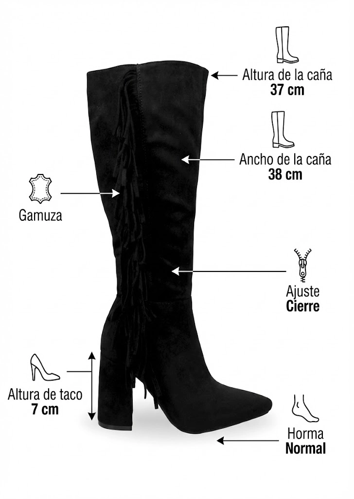 BOTAS DE GAMUZA CON FLECOS PG5318 - 7