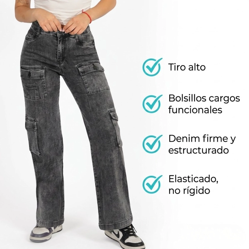 JEANS CARGO J9115 TIRO ALTO - 6
