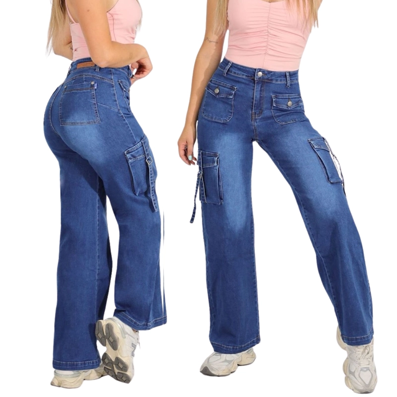 JEANS CARGO WIDE LEG J9121 - 1