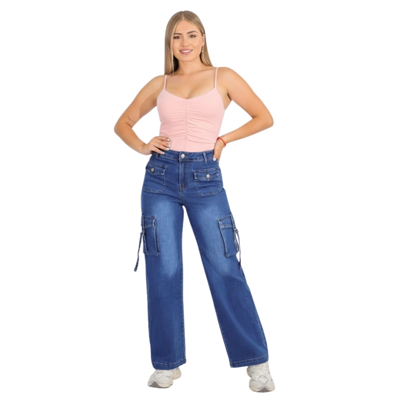 JEANS CARGO WIDE LEG J9121 - 2