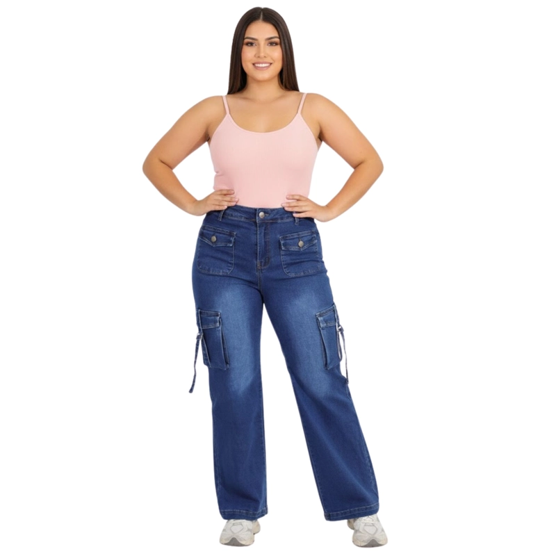 JEANS CARGO WIDE LEG J9121 - 4