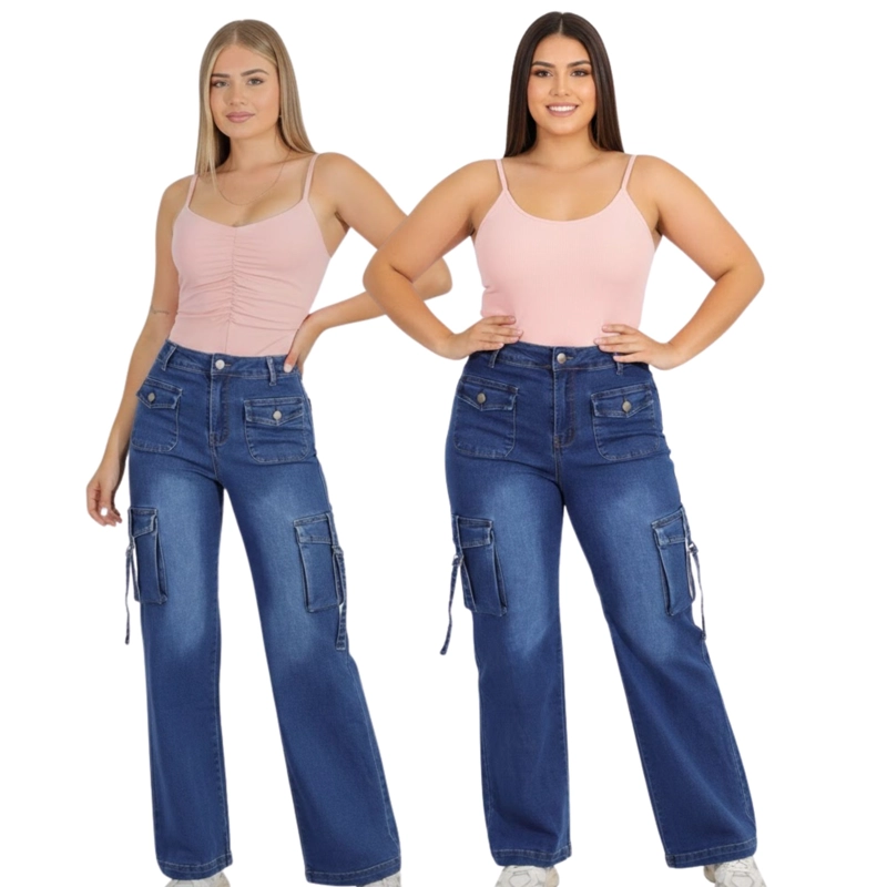 JEANS CARGO WIDE LEG J9121 - 6