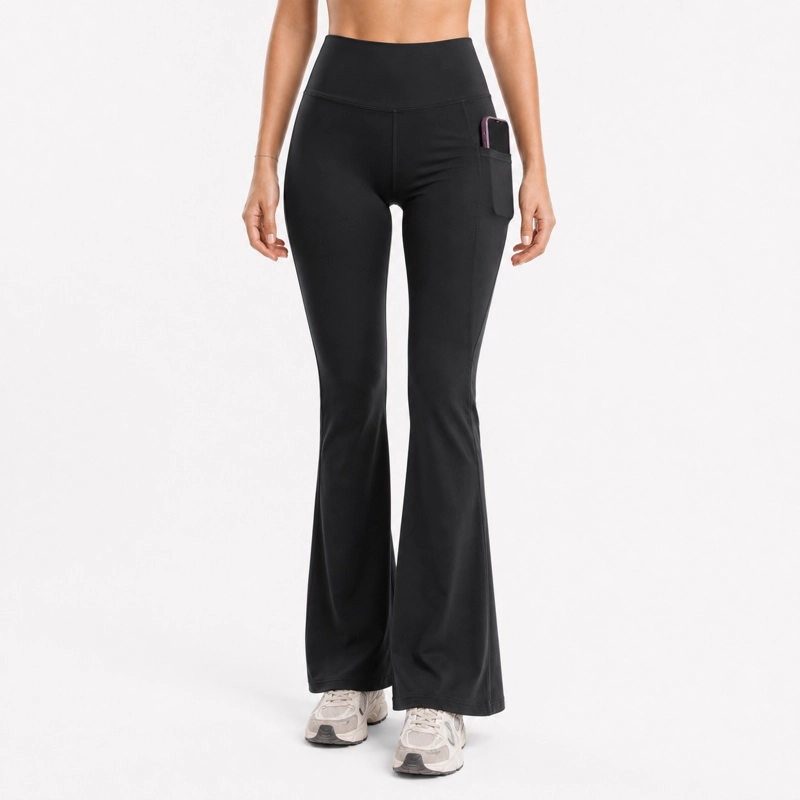 CALZA ESTILO FLARE TIRO ALTO ELASTICADA - 1