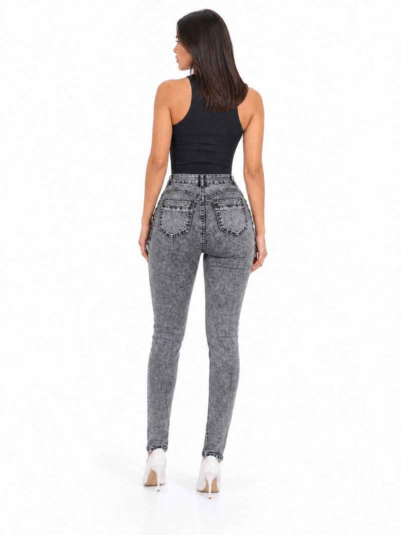 JEANS SKINNY TIRO ALTO J9264 - 2