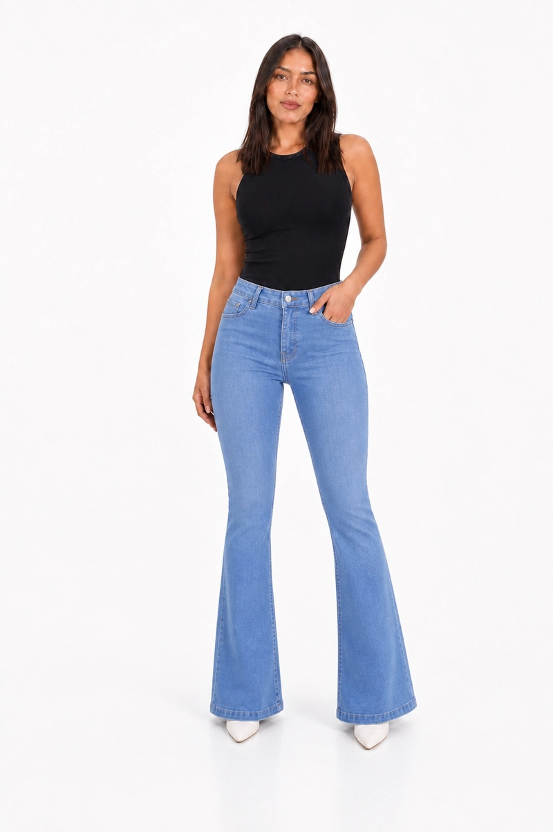 JEANS FLARE PUSH UP TIRO ALTO J9263 - 1
