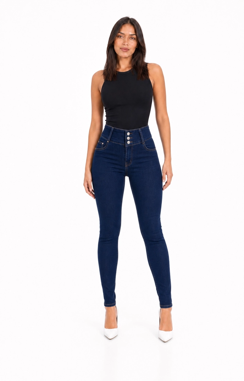 JEANS SKINNY PRETINA ALTA J9273 - 1