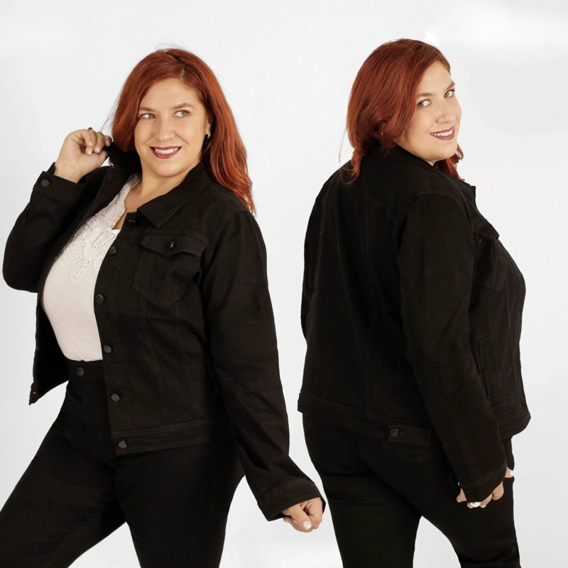 CHAQUETA TALLA GRANDE MEZCLILLA J122 - 2