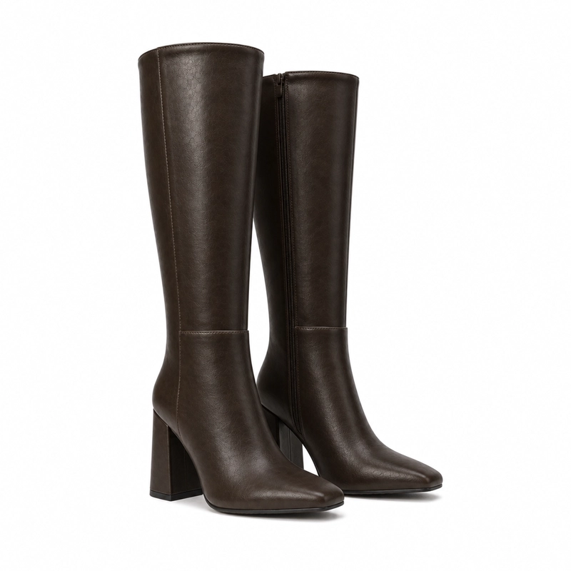BOTIN ECOCUERO TACO CUADRADO CAÑA ALTA - 2