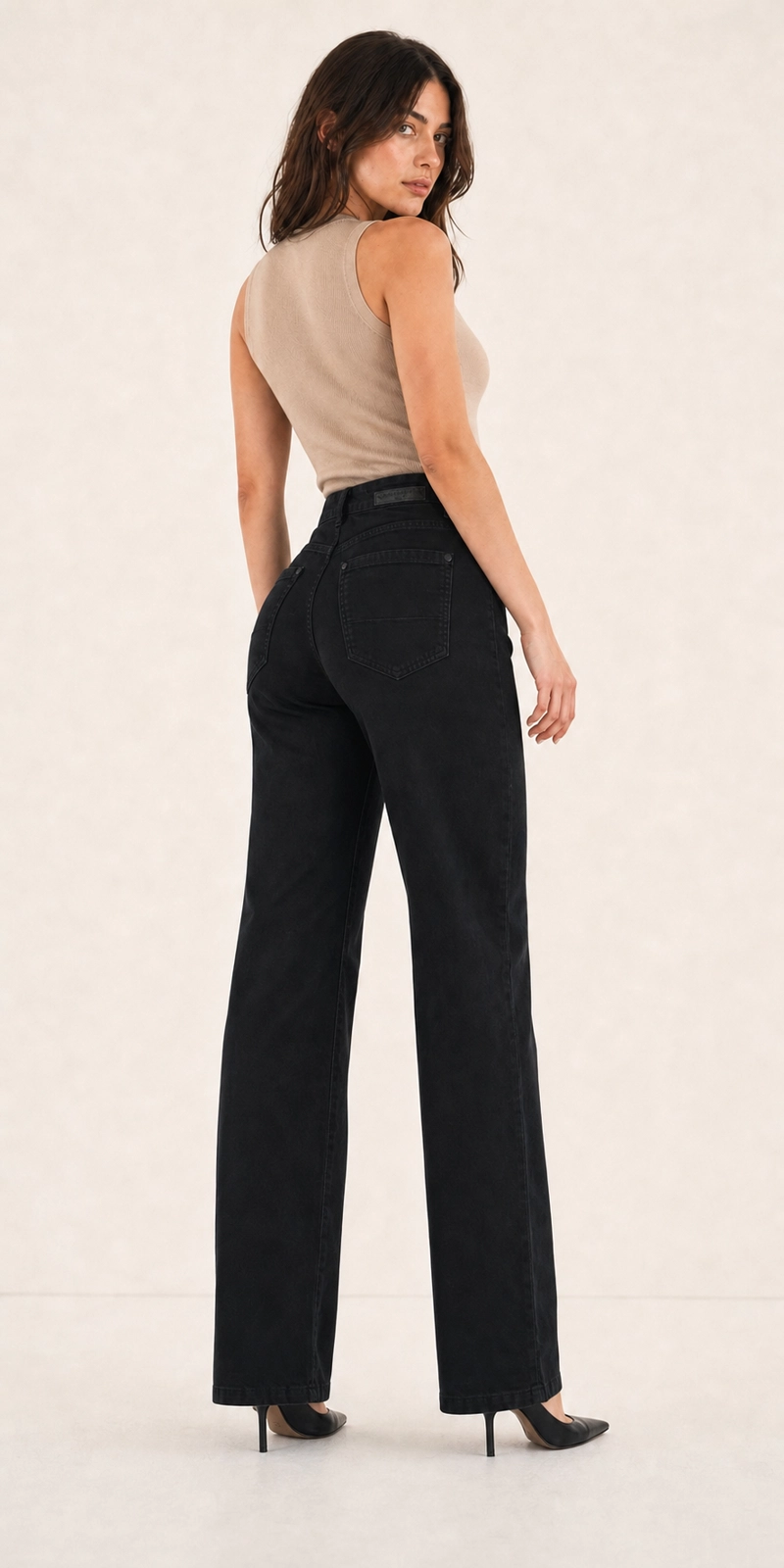 JEANS RECTO PRETINA ALTA 3 BOTONES J9301 - 4