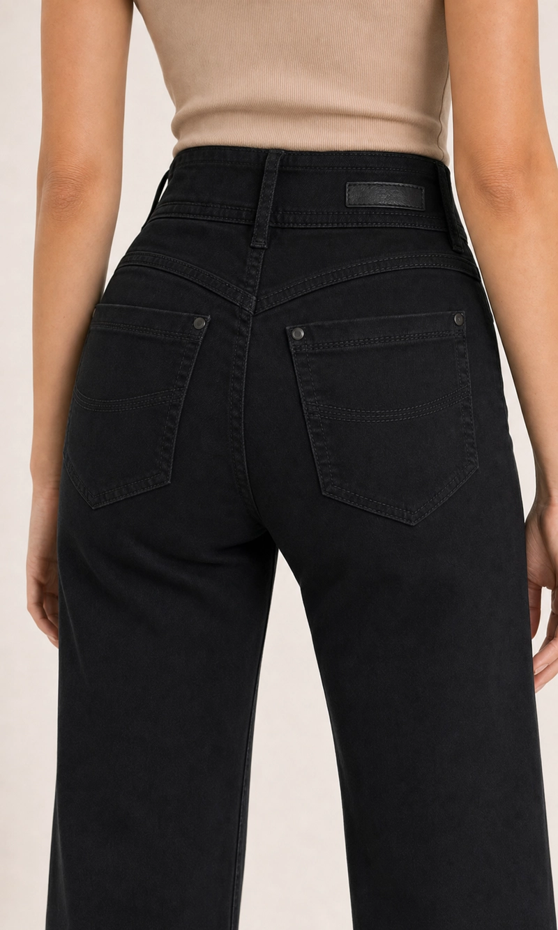 JEANS RECTO PRETINA ALTA 3 BOTONES J9301 - 7