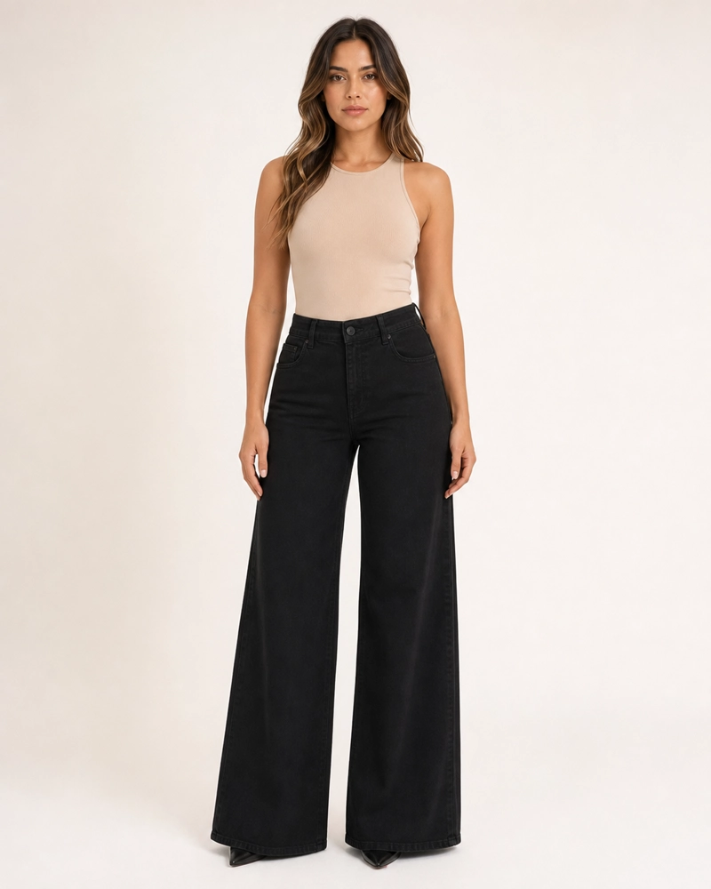 JEANS FULL WIDE LEG PUSH UP J9297 - 1