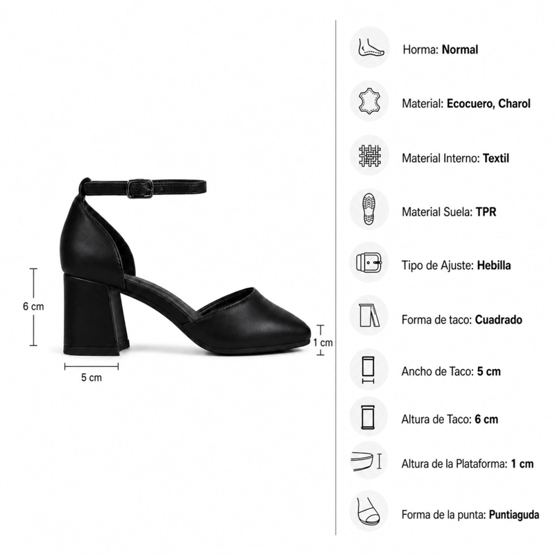 ZAPATO EN PUNTA TACO CUADRADO 5275 - 9