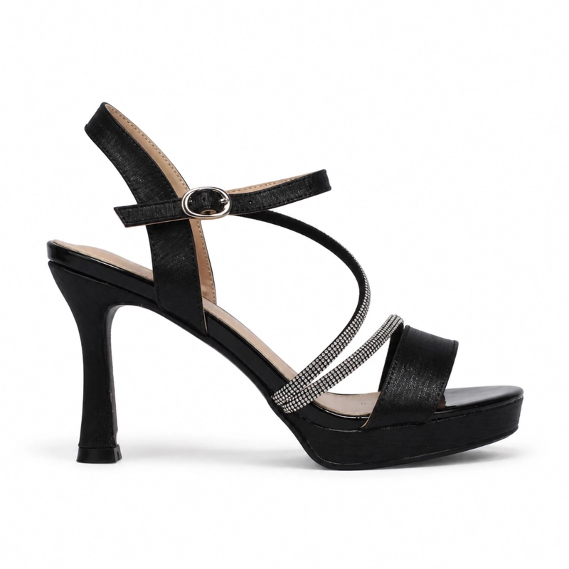 SANDALIA TACON AGUJA PUNTA ABIERTA 6031 Negro 39