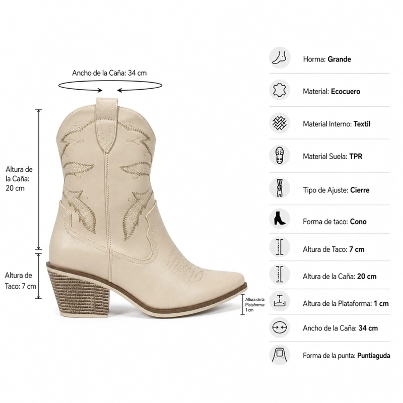 BOTIN VAQUERO TEXANO TACO CONO - 5